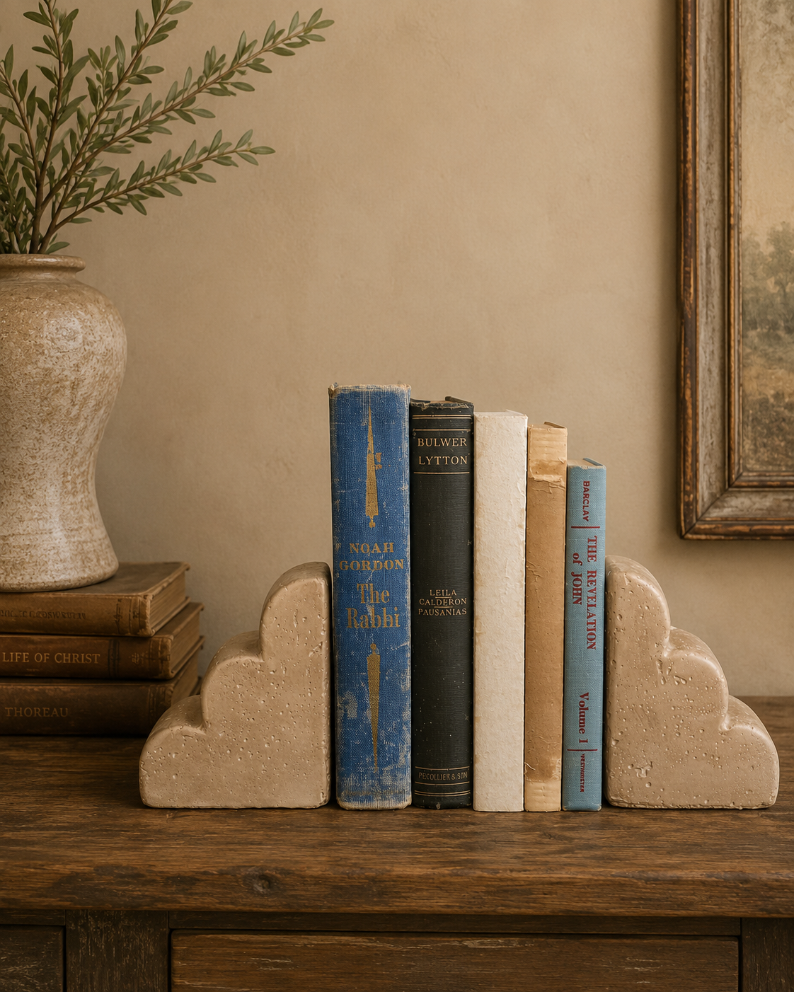 Scallop Edge Cement Bookends