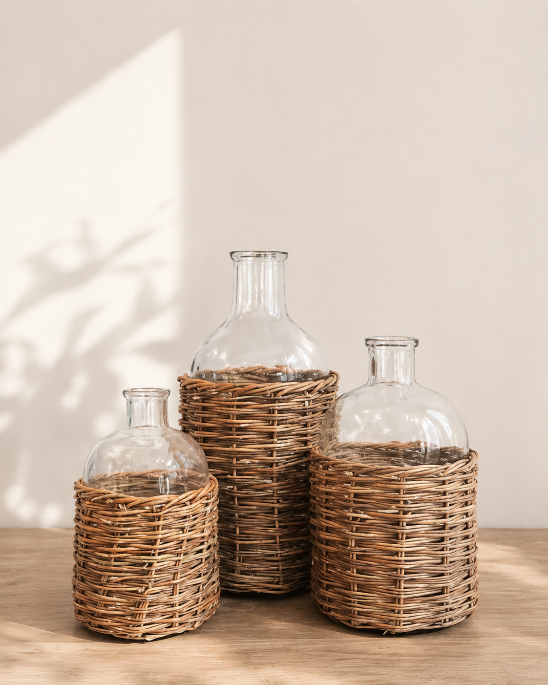 Coastal Rattan Woven Bottles (Assorted Size) ** PRE ORDER**