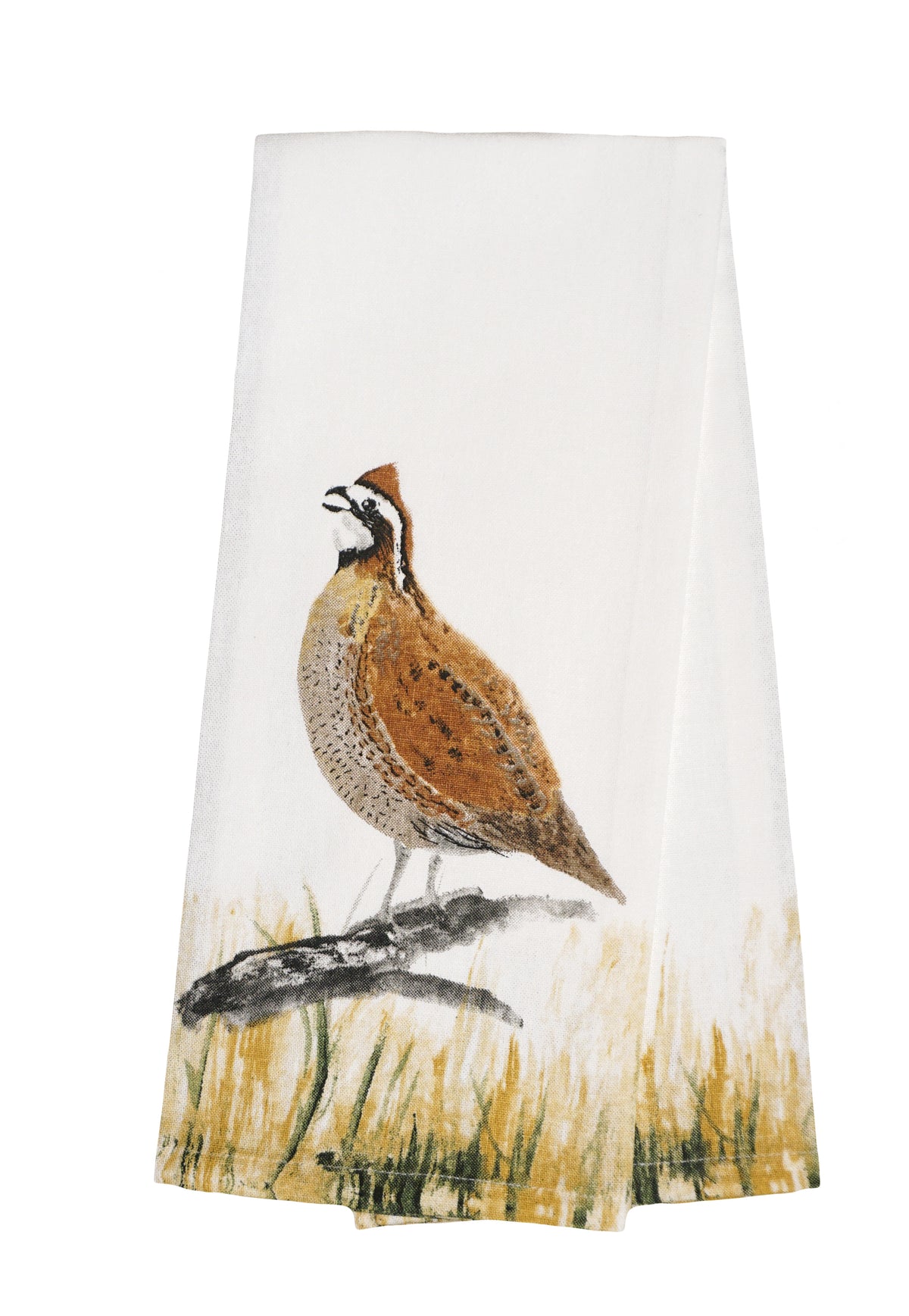 Quail Watercolor Style Dish Towel
