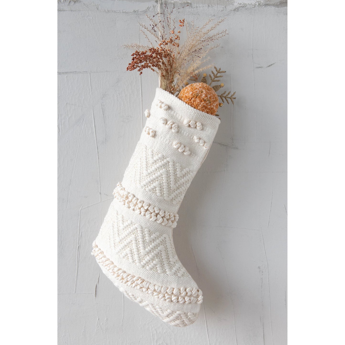 Cottage Knot White Stocking