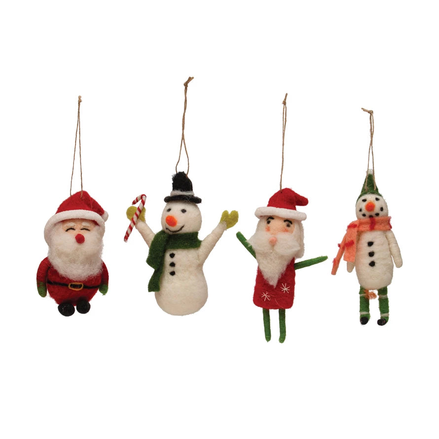 Santa Friends Felt Ornaments