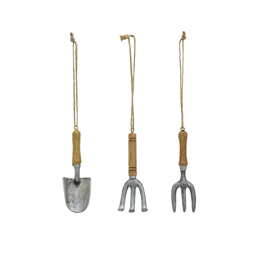 Set of 3 Gardening Tool Ornaments