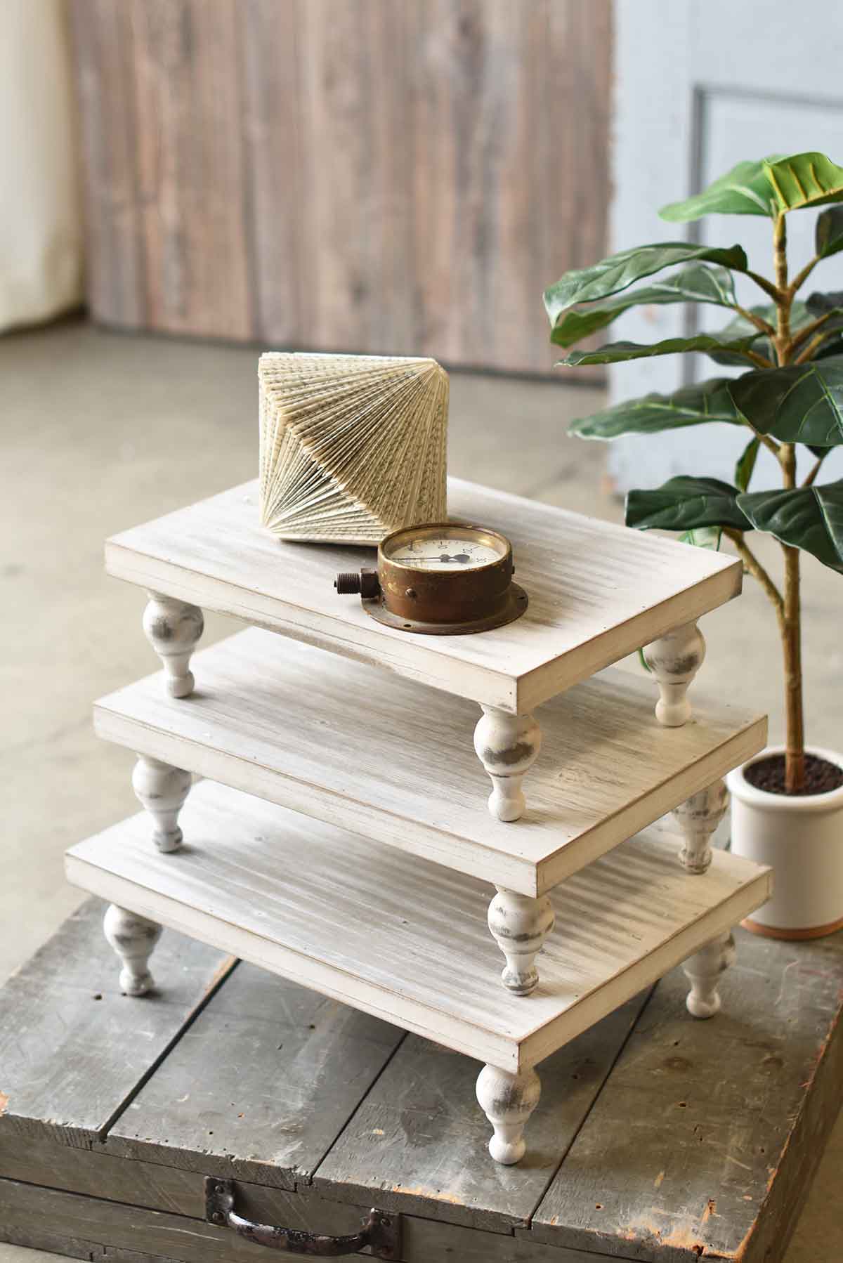 Linnie White Washed Tray