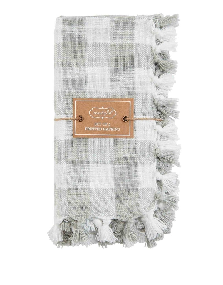 Light Blue Gingham Napkins Set of 4