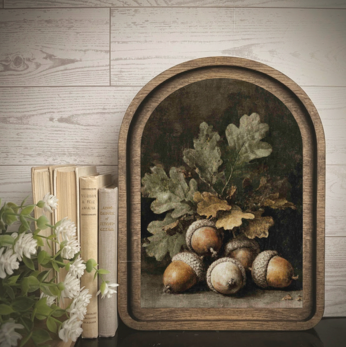 Arch Frame Art Moody Acorn Fall Autumn | Wood & Canvas: Mini
