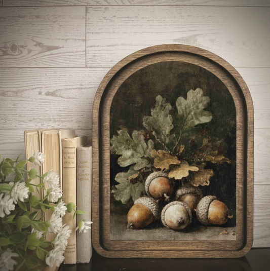 Arch Frame Art Moody Acorn Fall Autumn |  Mini
