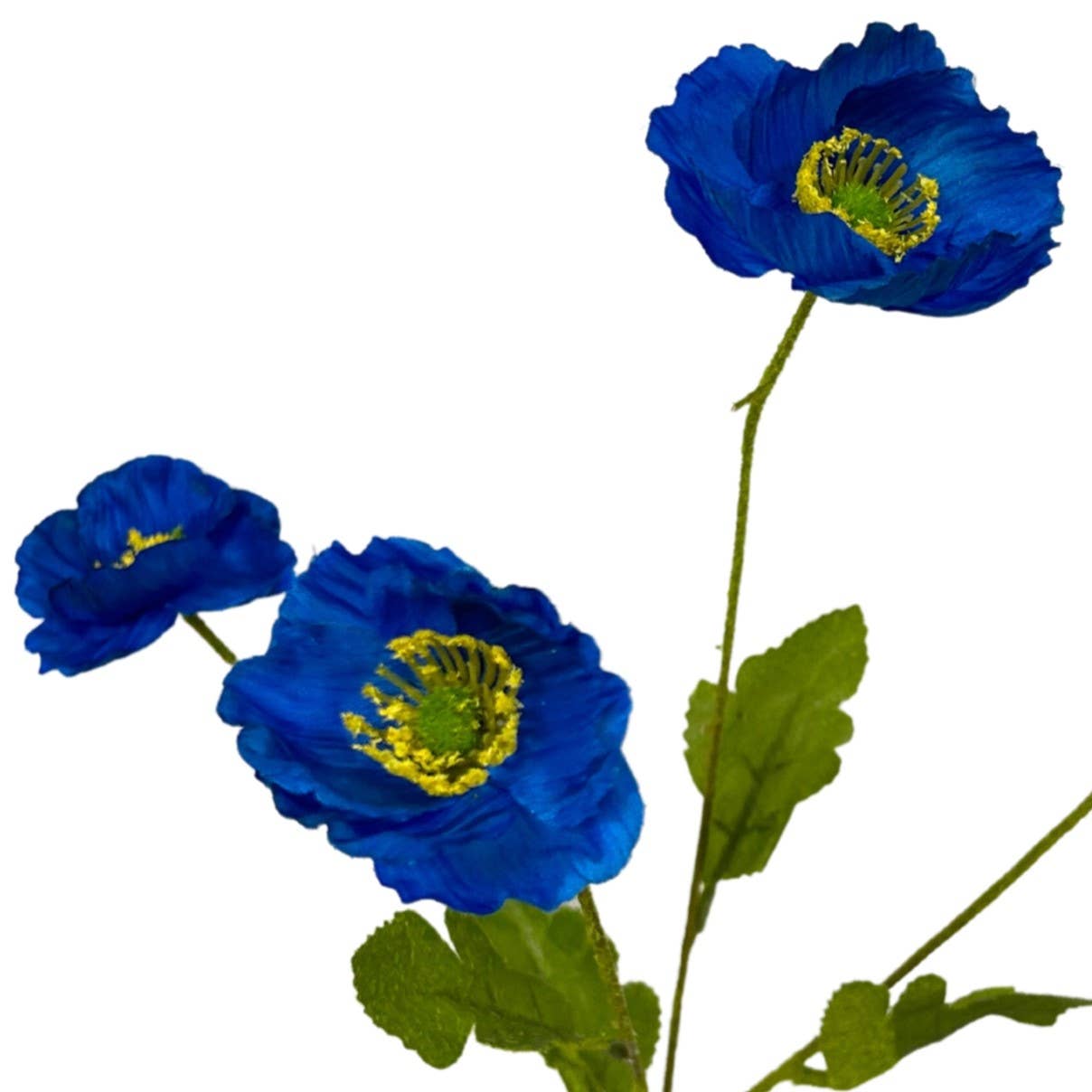Flowering Fields Mini Poppy Spray - Blue - 23.5”