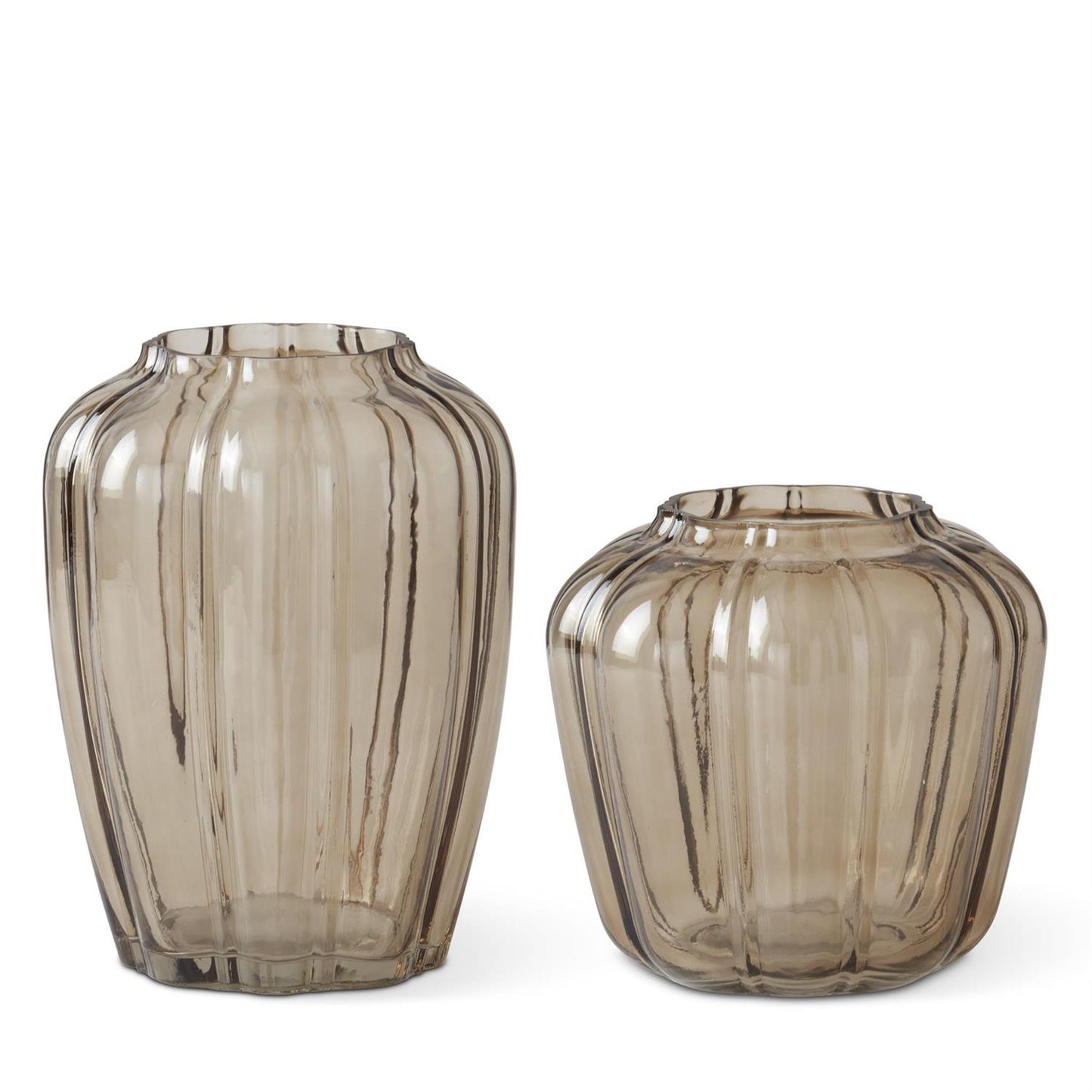 Beige Pressed Glass Vase (Assorted)