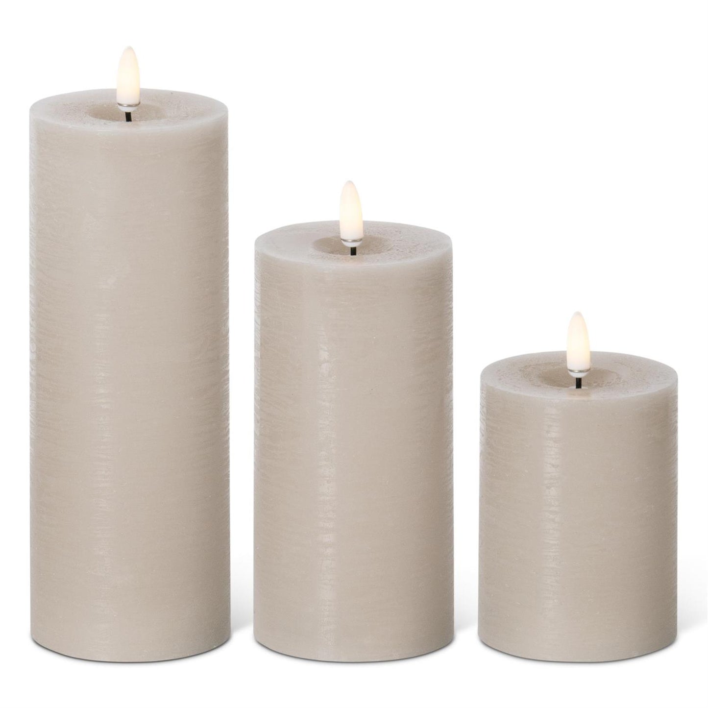 Taupe ON/OFF Touch LED Pillar Candles