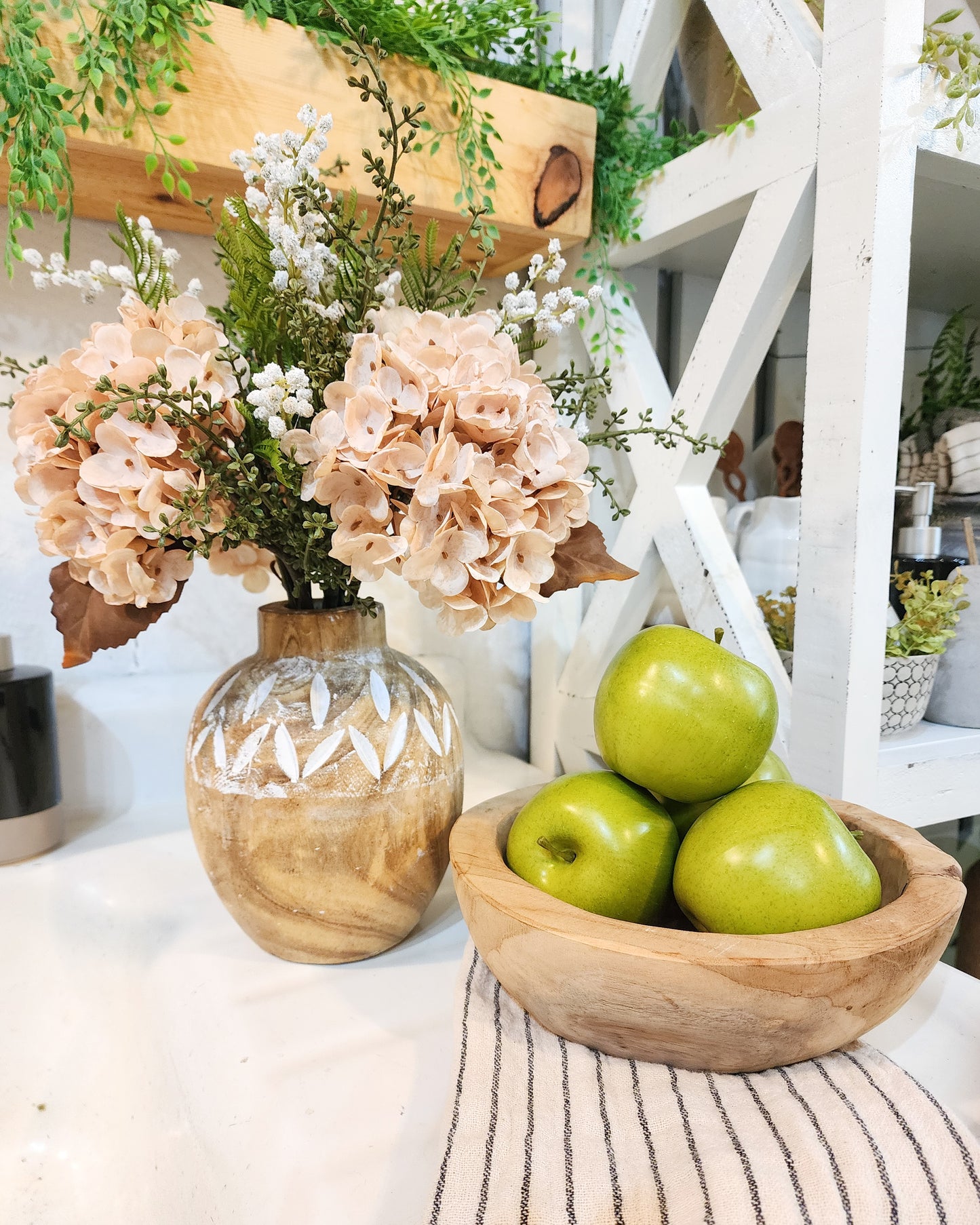 Faux Dried Cream Hydrangeas