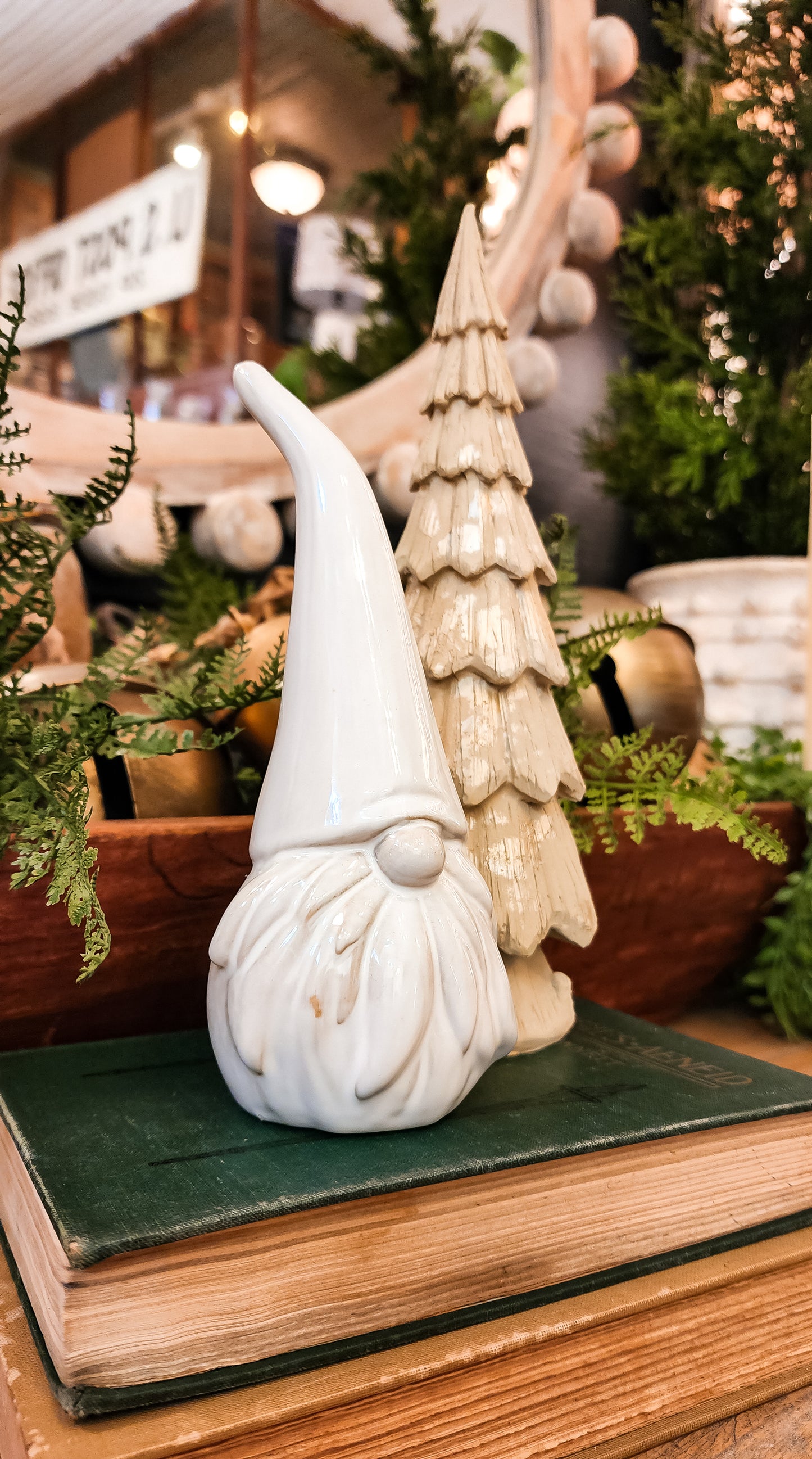 Stoneware White Gnome Friend