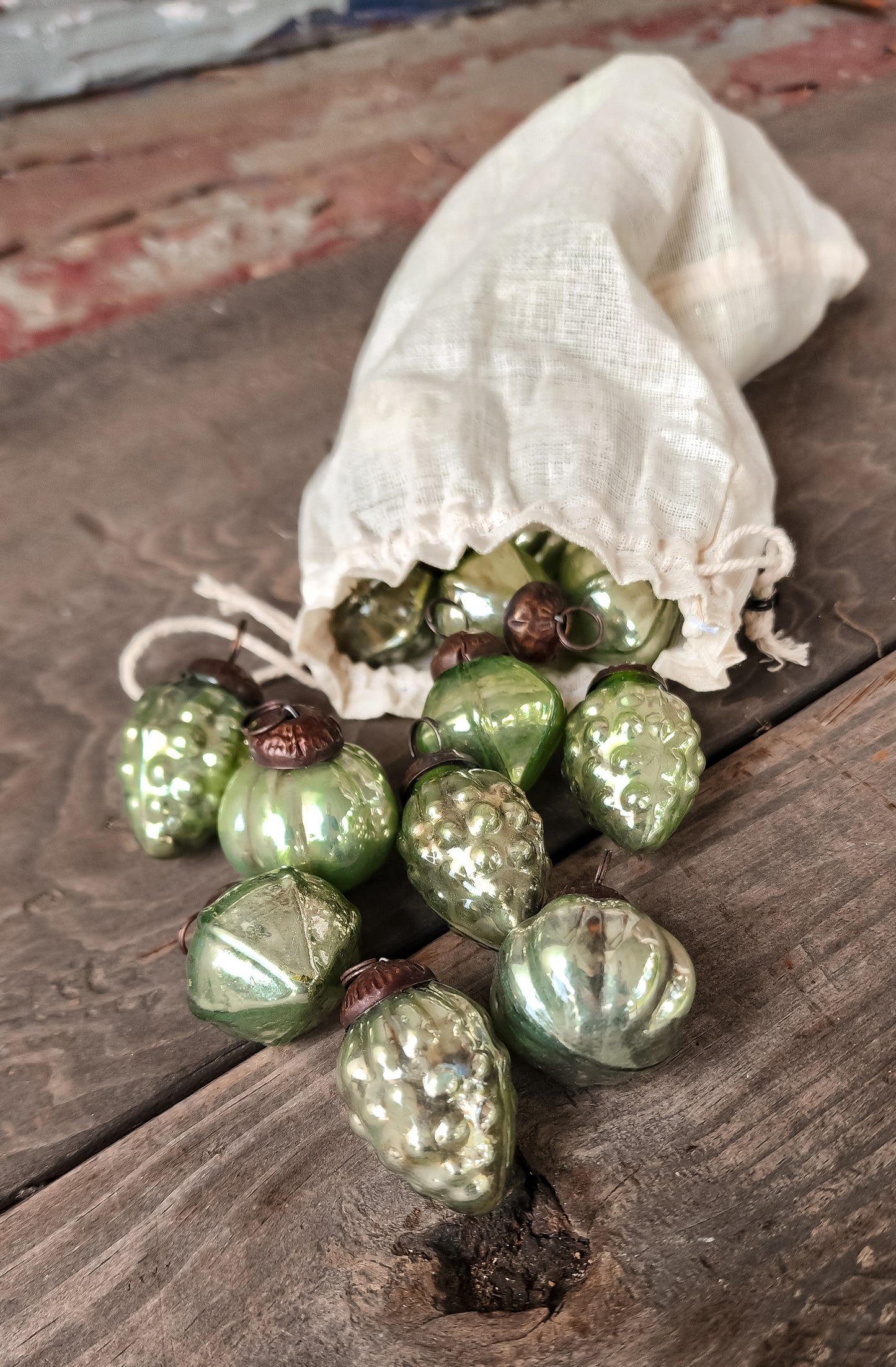 Mercury Glass Ornaments in Bag