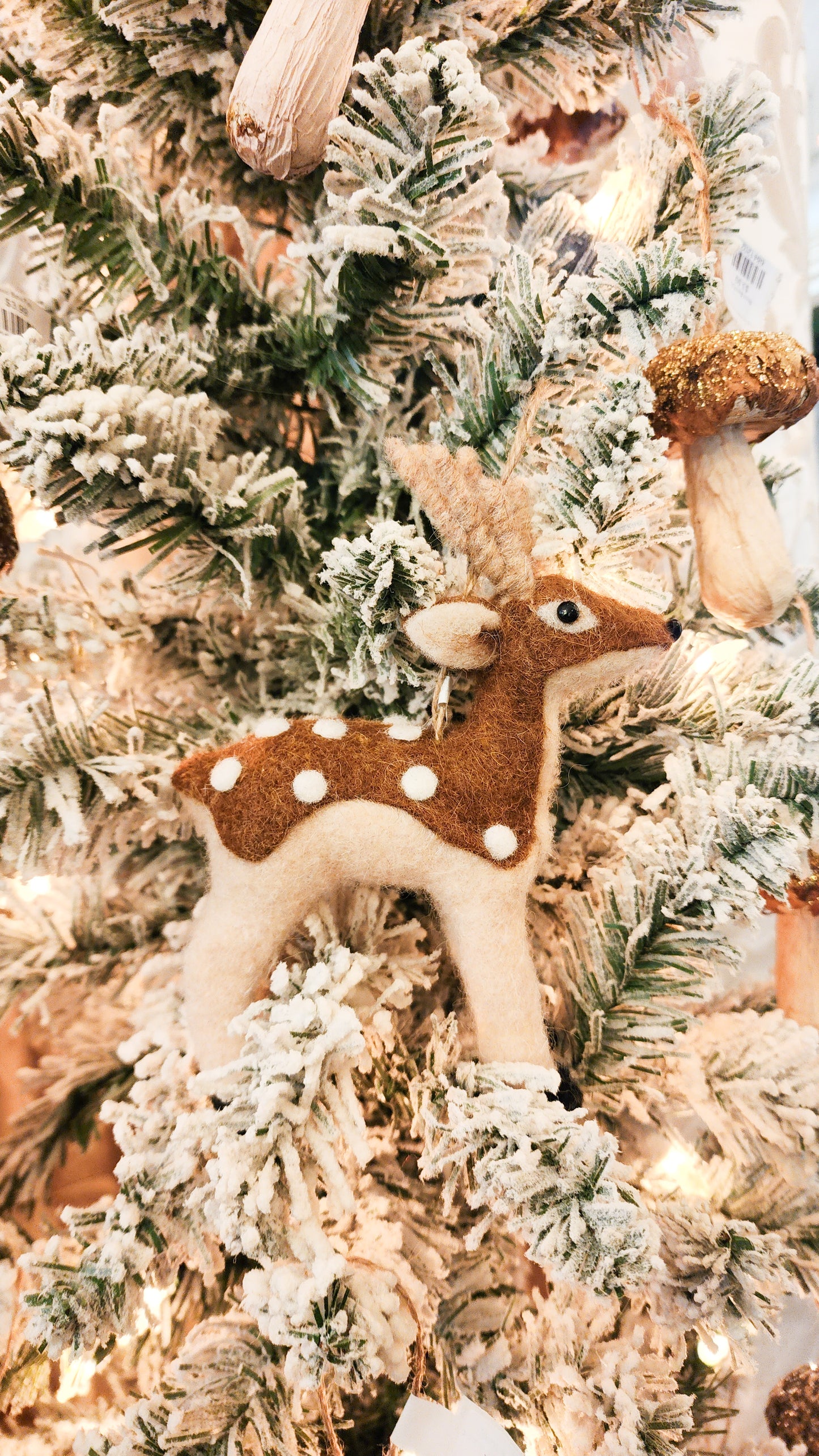 Faux Fir Deer Ornament