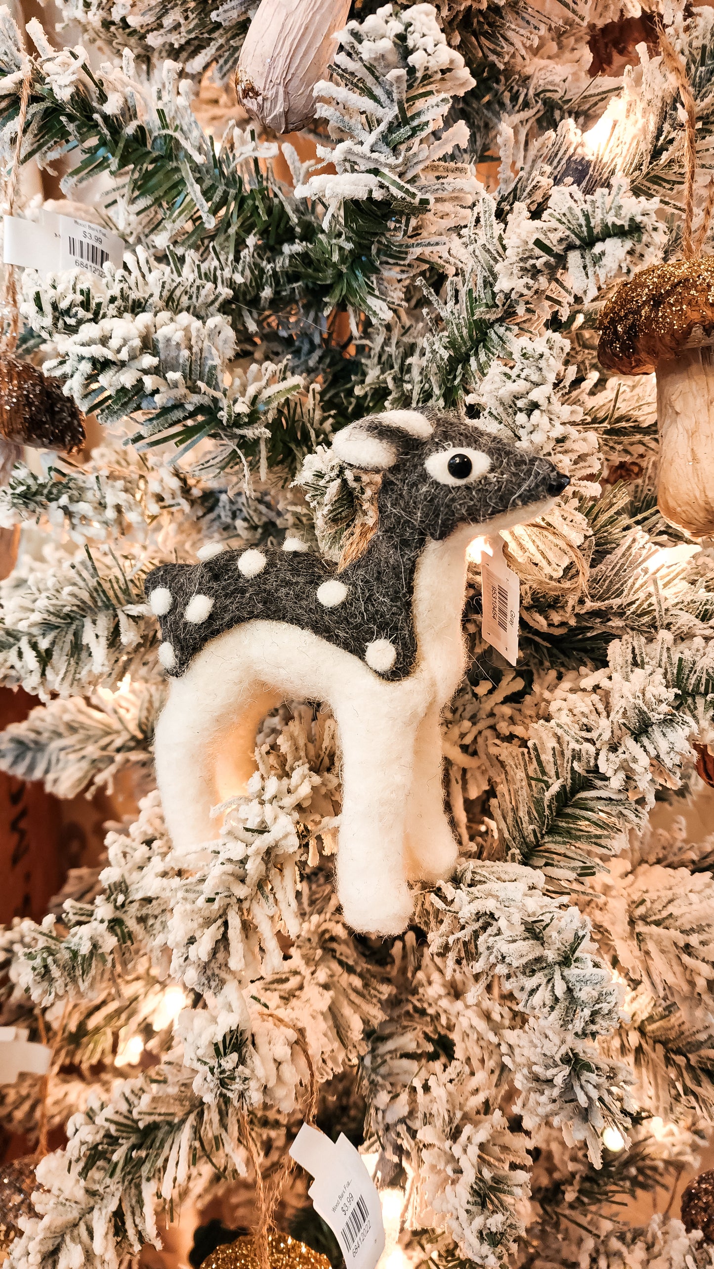 Faux Fir Deer Ornament