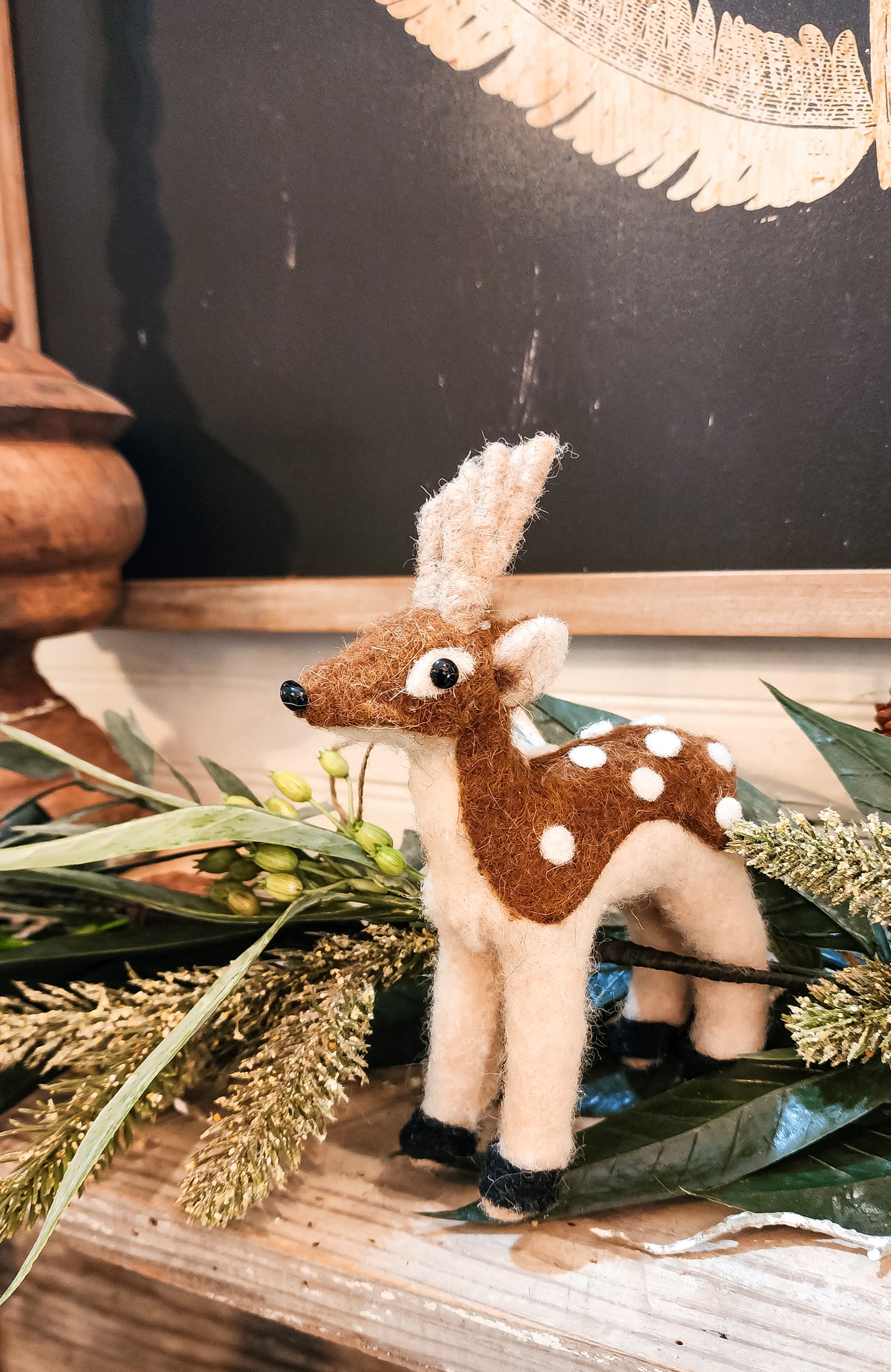 Faux Fir Deer Ornament