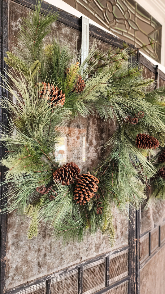 Joyful Pine and Pinecone Wreath