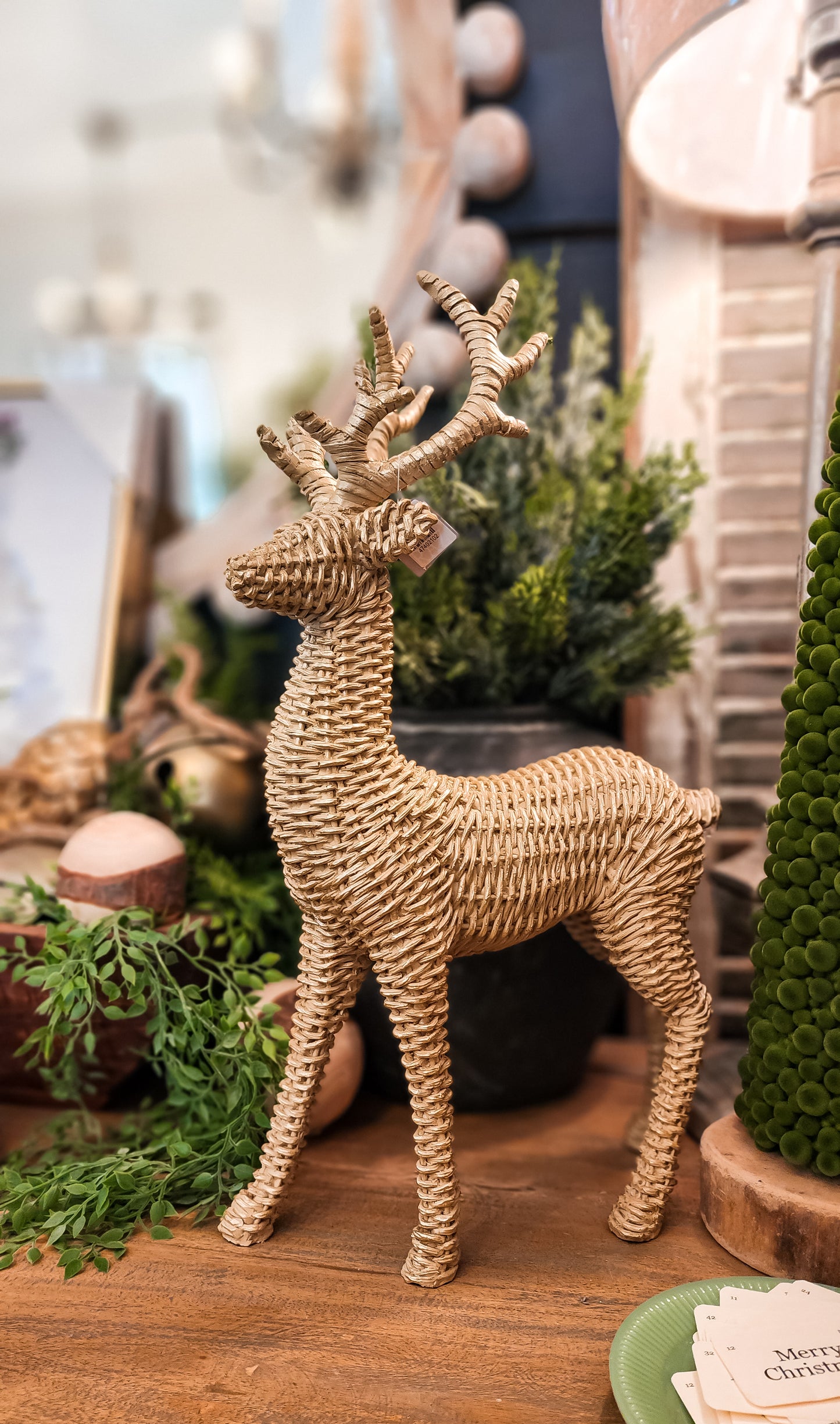 Large Natural Color Basket Weave Deer