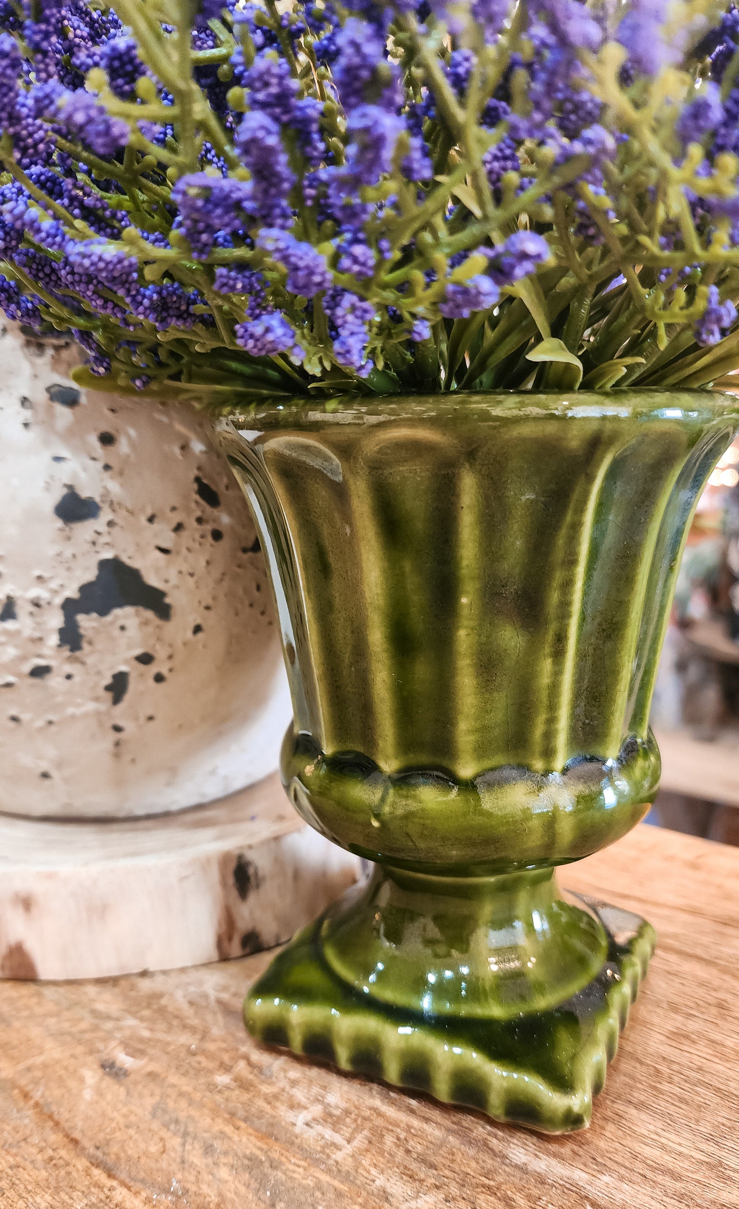 Green Pedestal Vase