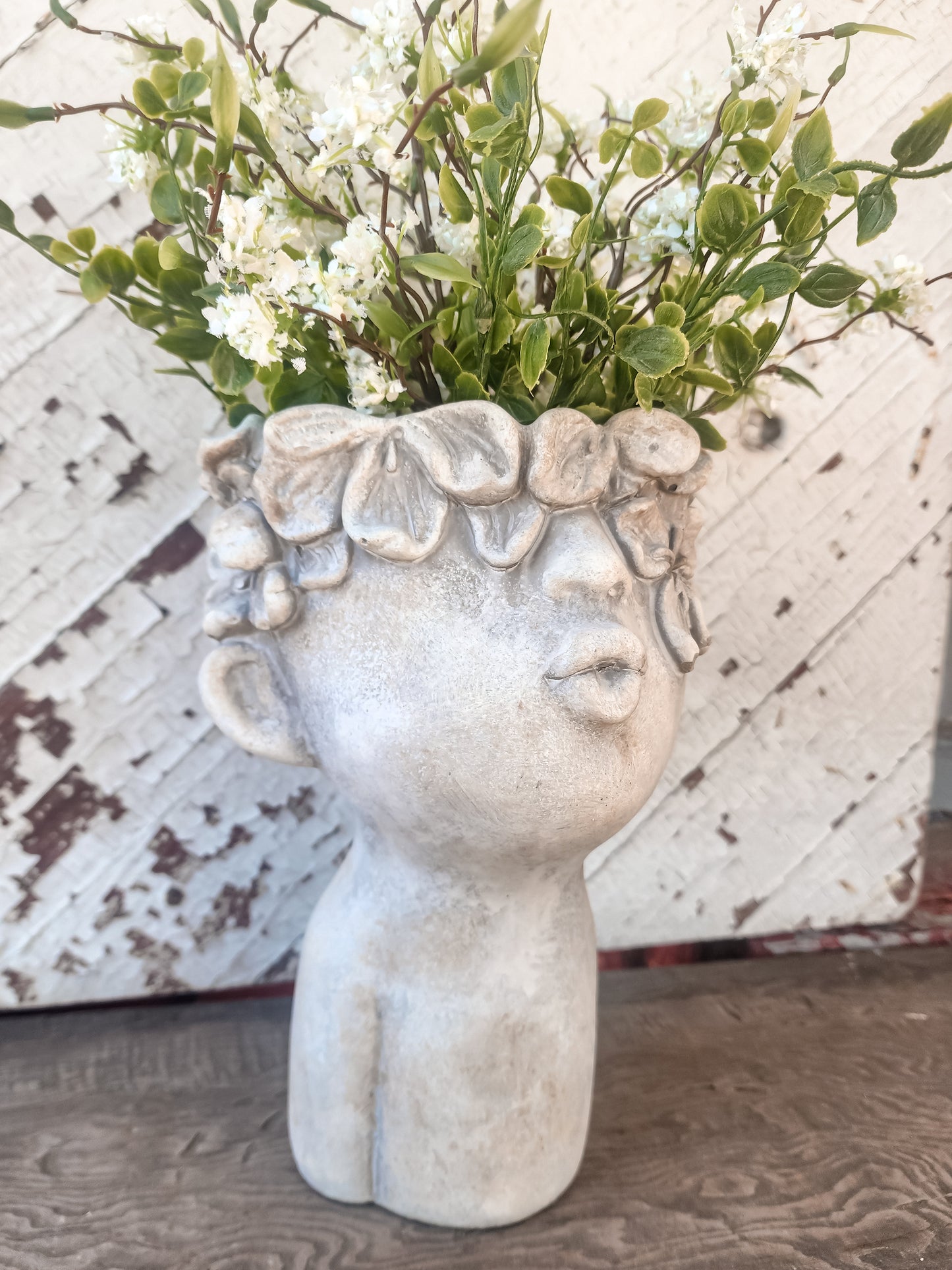 Cement Floral Head