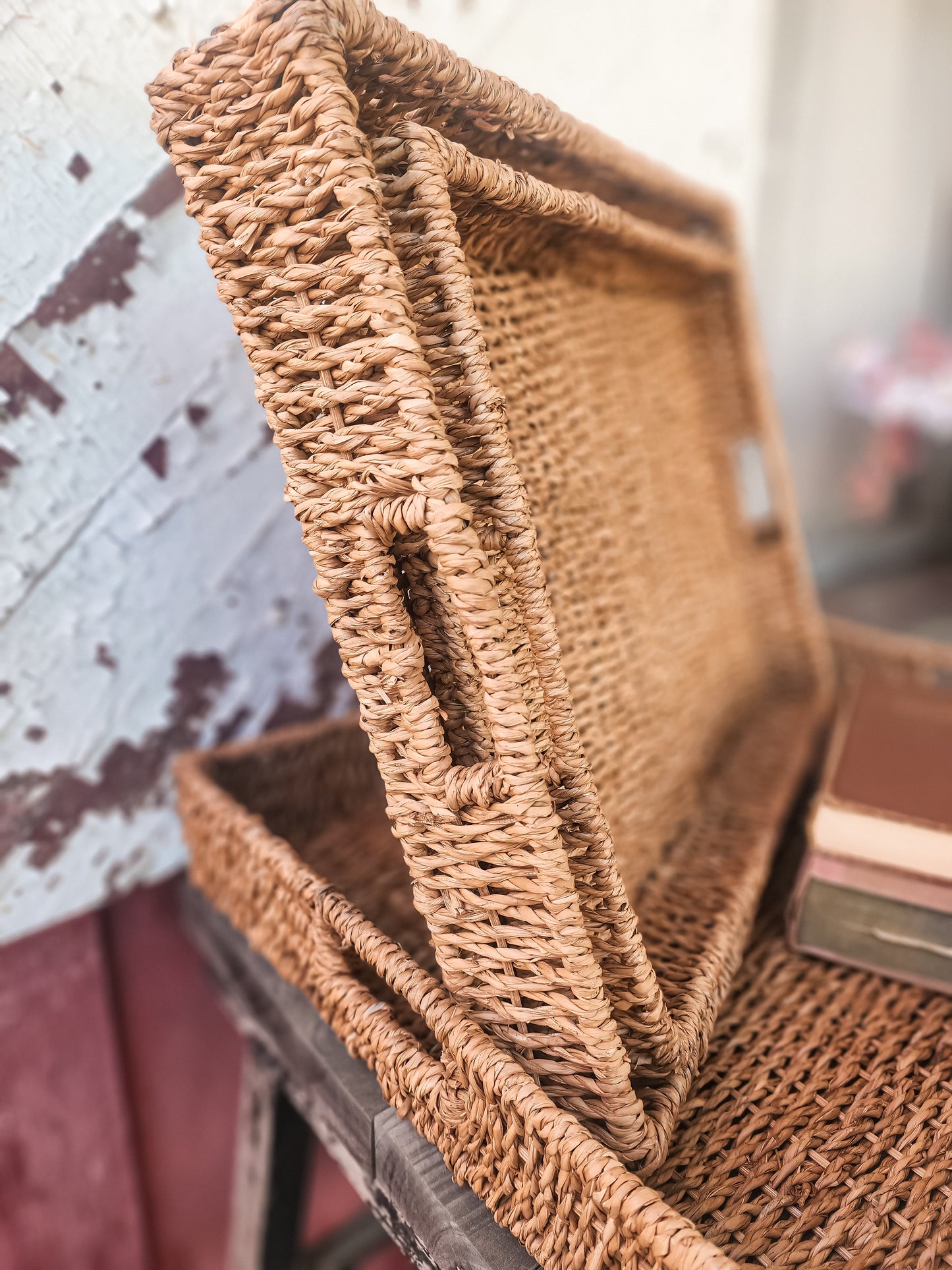 Maggie Hand Woven Trays with Handles