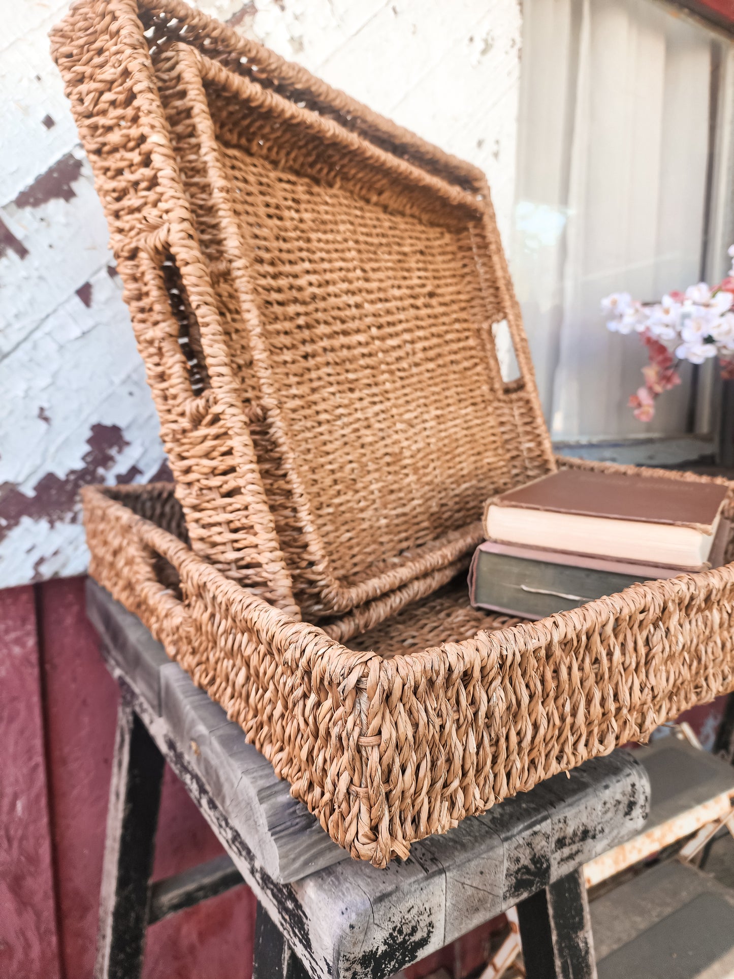 Maggie Hand Woven Trays with Handles