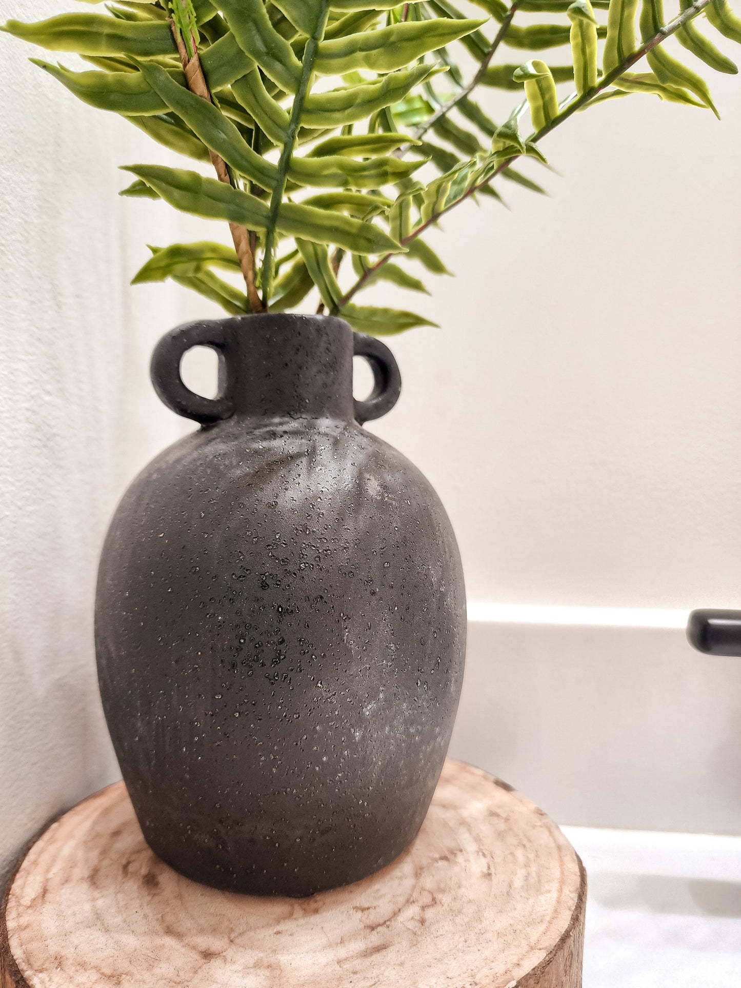 Dark Grey Double Handle Vase