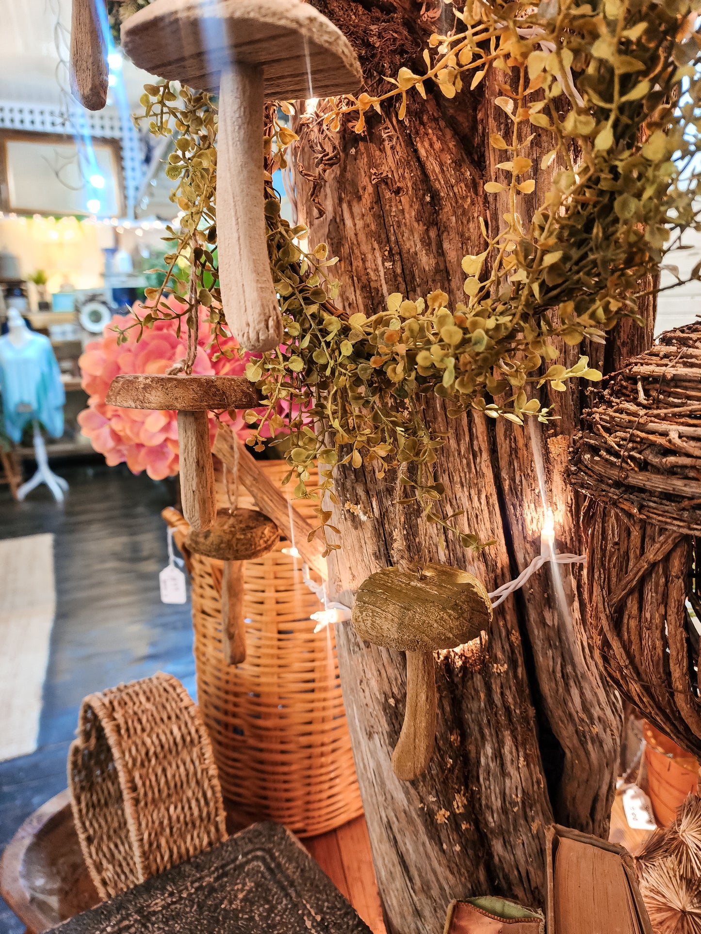 Wooden Mushroom Ornaments