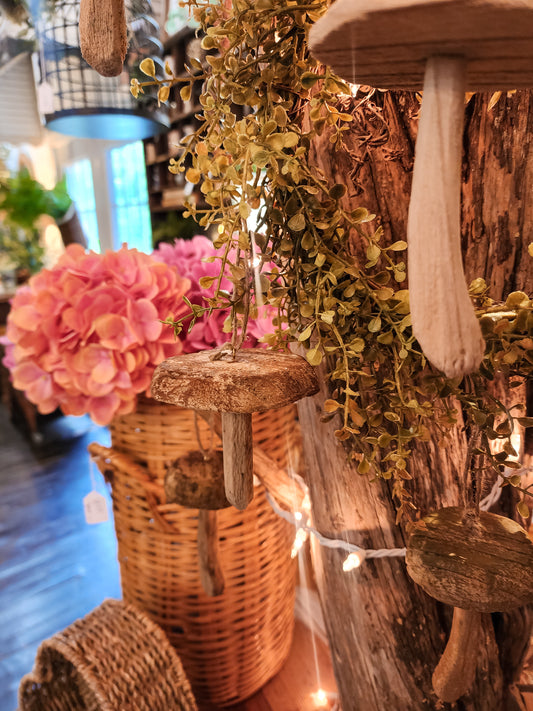 Wooden Mushroom Ornaments