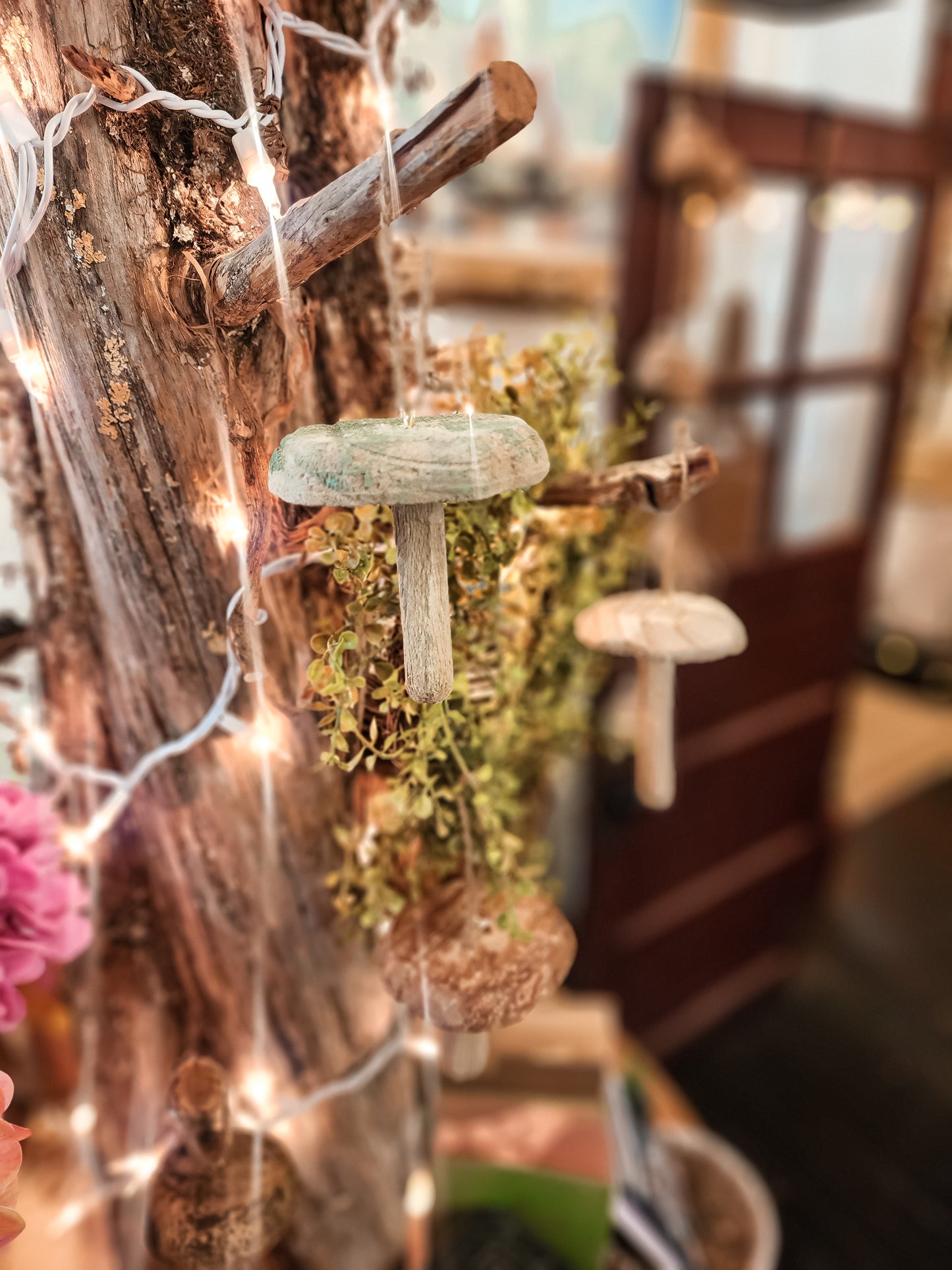 Wooden Mushroom Ornaments