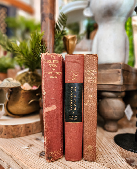 Stack of 3 Red Cover Books