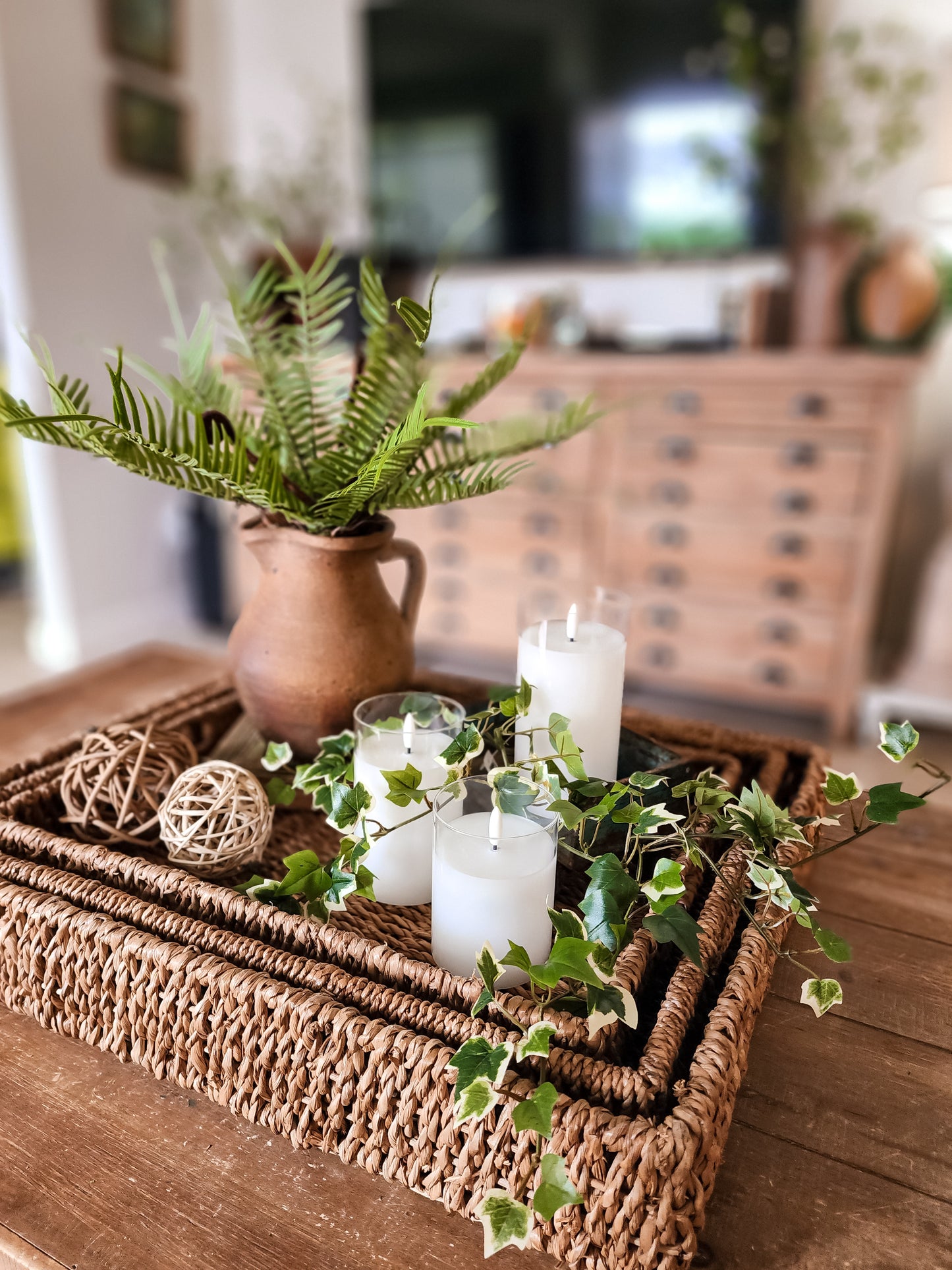 Maggie Hand Woven Trays with Handles