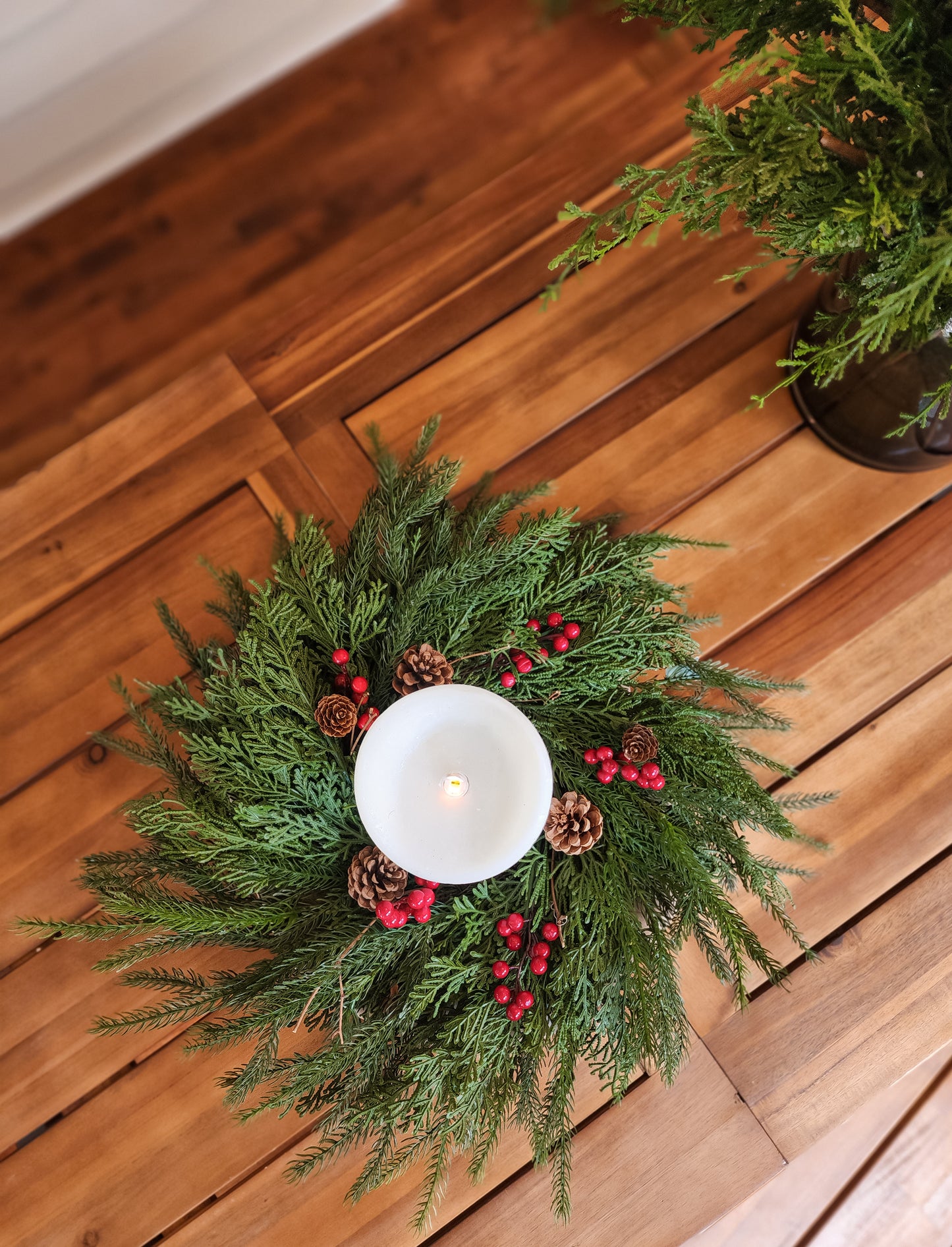 Mixed Cedar and Berry Wreath