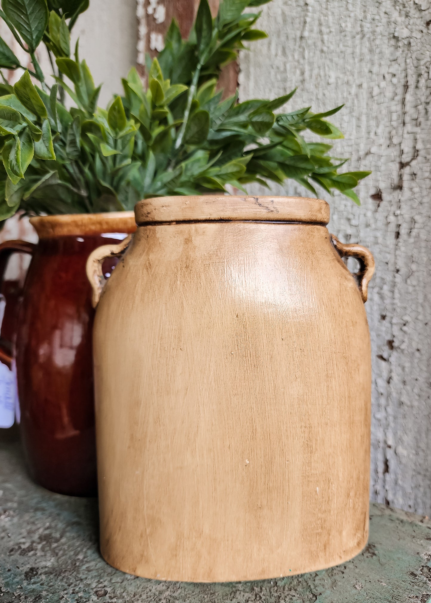 Handmade Vase with Girl and Swan