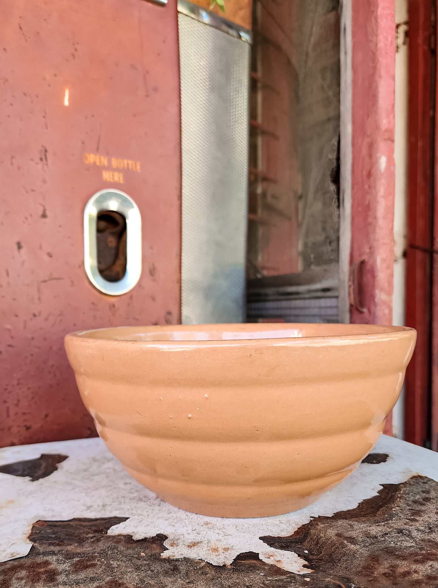 Vintage Bauer Ringware Orange Batter Bowl