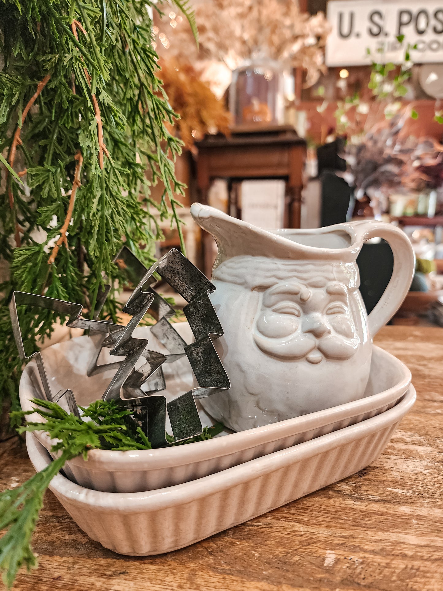 Stoneware Santa Creamer