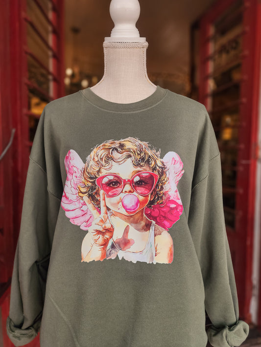 Cutie Cupid (Olive Green) Sweatshirt