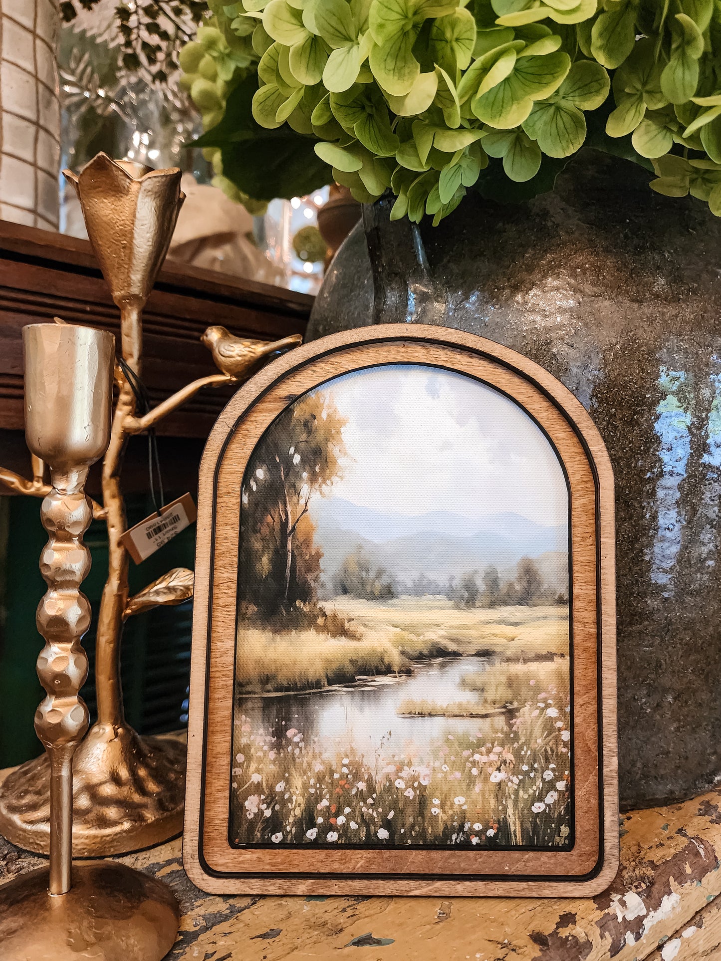Arch Top Spring Stream Framed Art