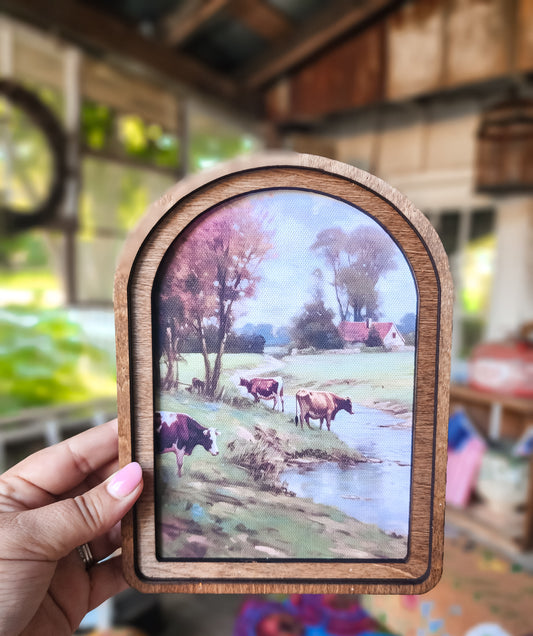 Cows at the Creek Arch Print