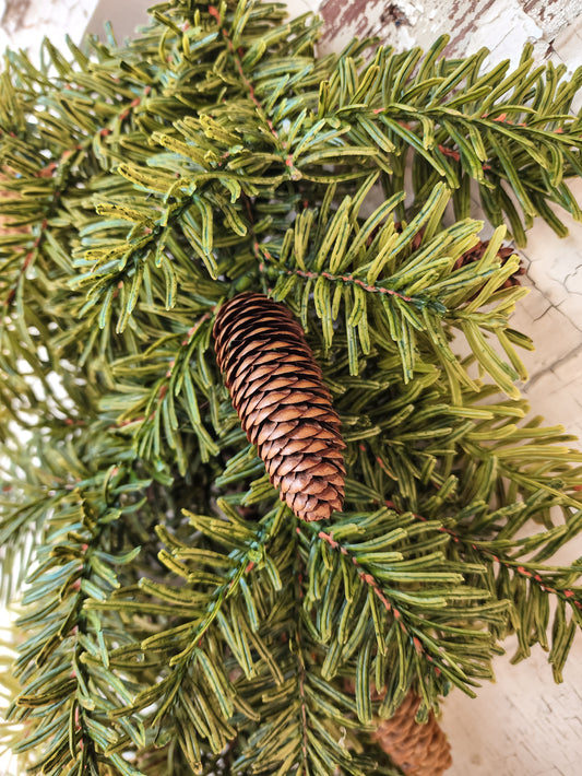 27" Pine Cone and Noble fir tear drop