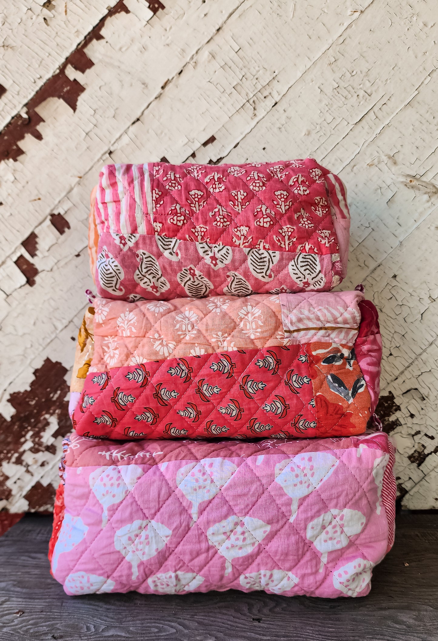 Pretty in Pink Quilted Travel Case (Assorted Size)