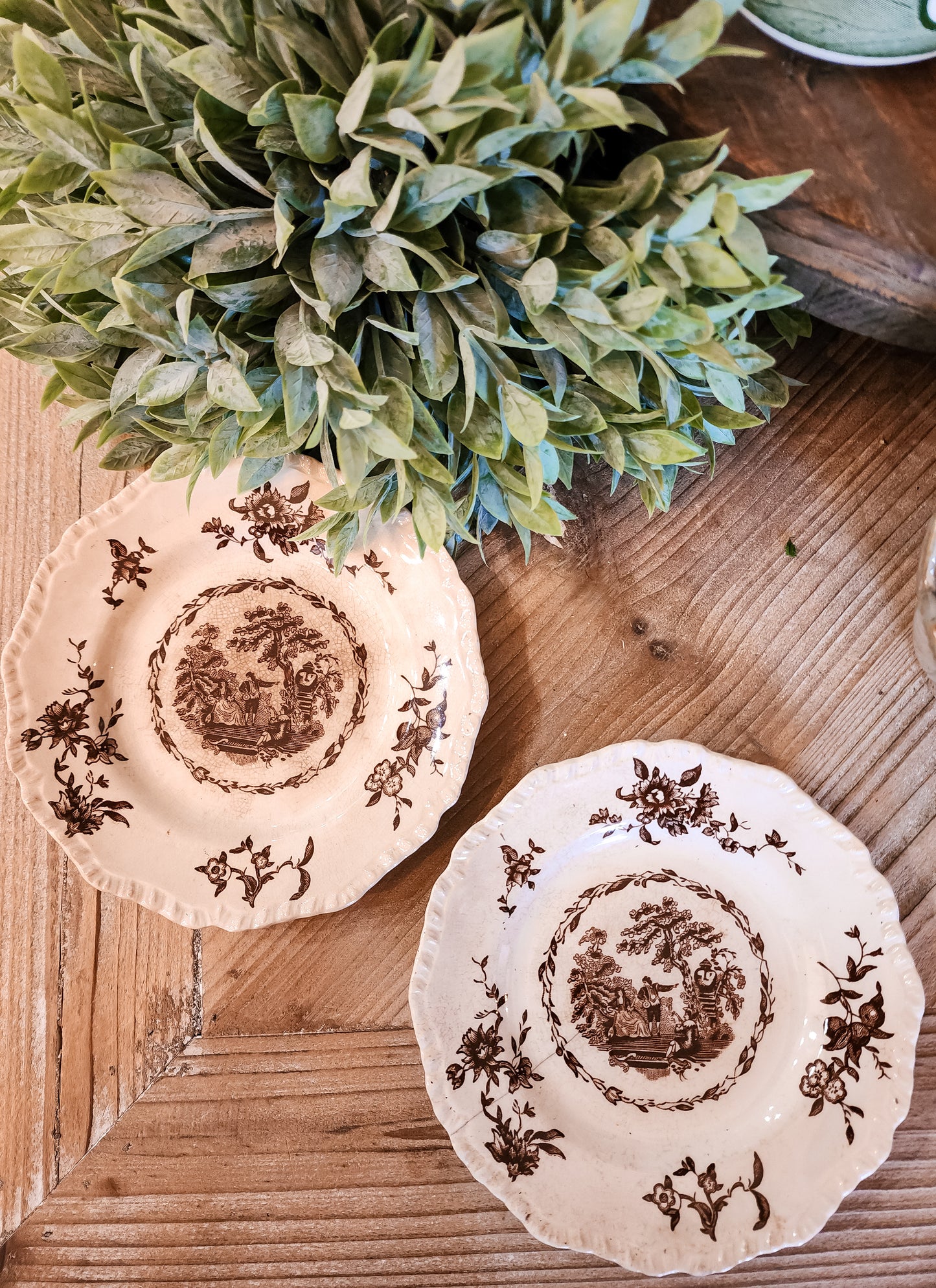 Mason's "Watteau" Saucers (Set of 2)