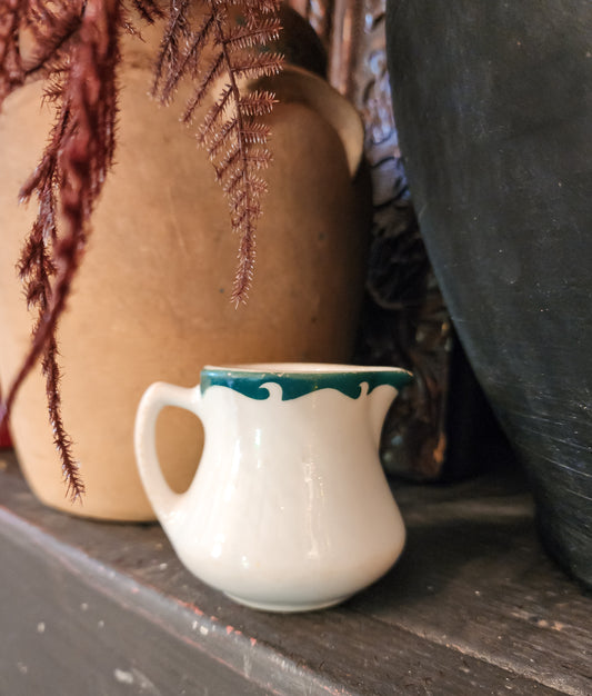 Green Trim Short Creamer