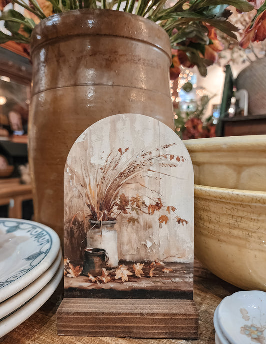 Tin Buckets And Wheat Standing Arch