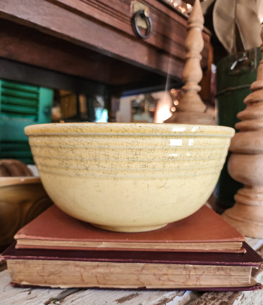Yellow Oven Bake Bowl (EXTREME CRAZING)