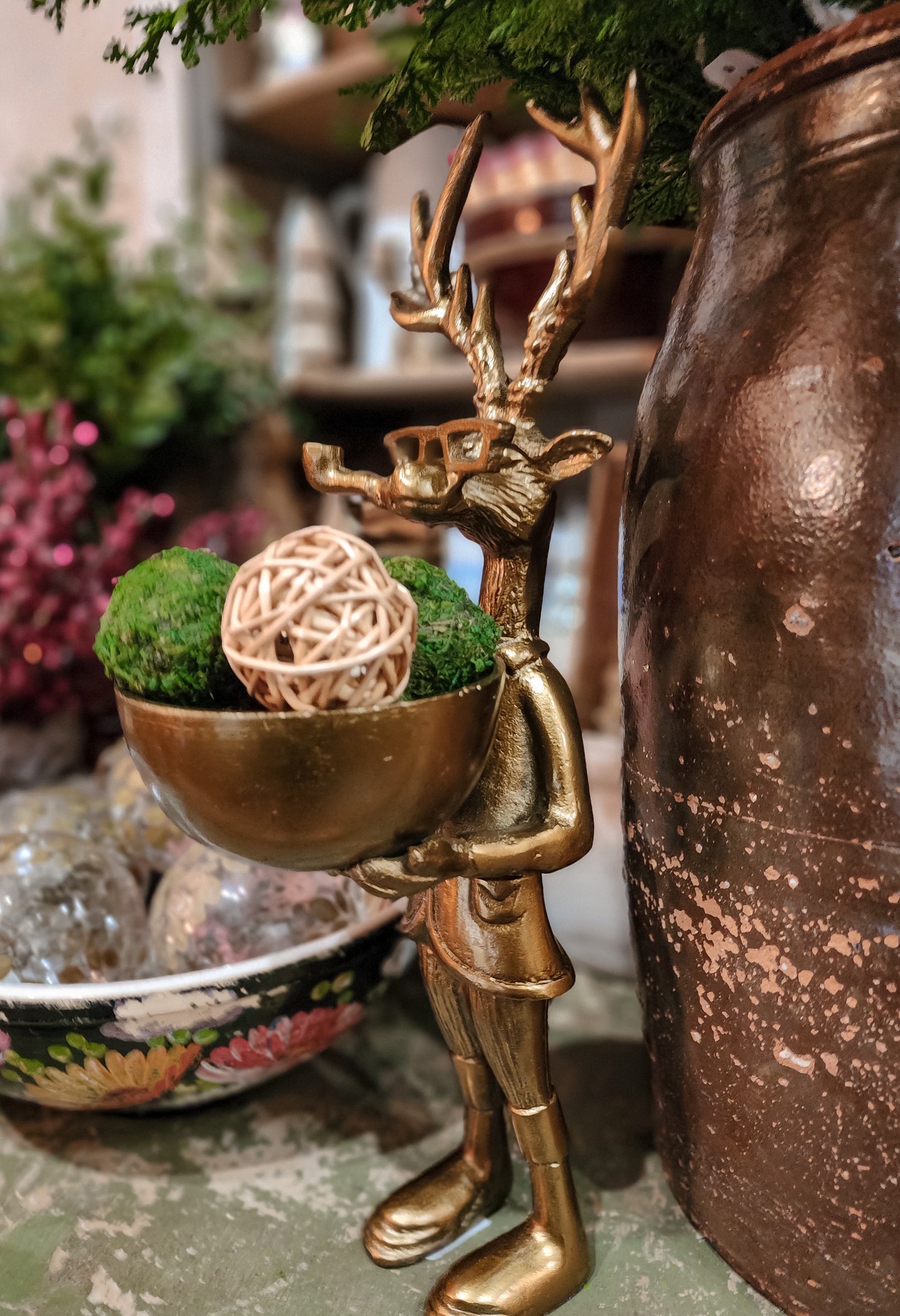 Frasier Standing Gold Deer Dish