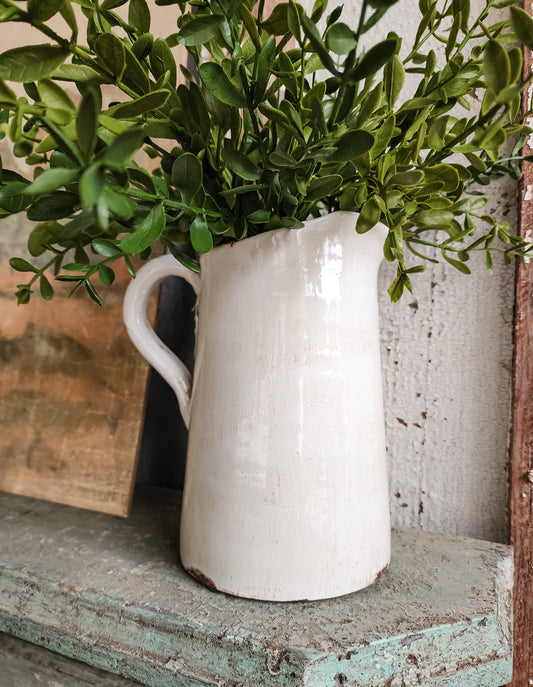 White Crackle Pitcher (HEAVY)