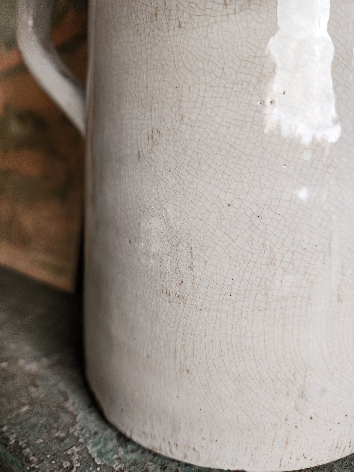 White Crackle Pitcher (HEAVY)