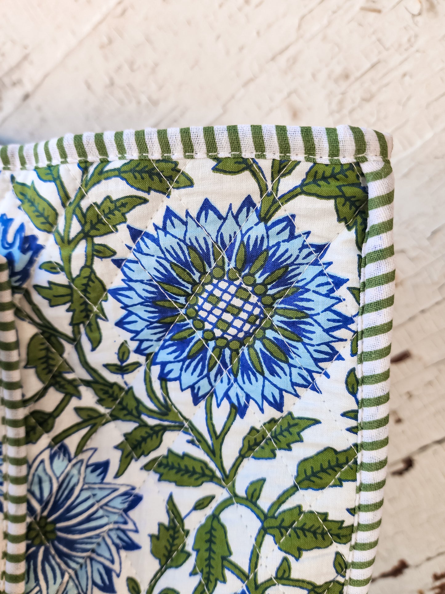 Blue and White Quilted Bag