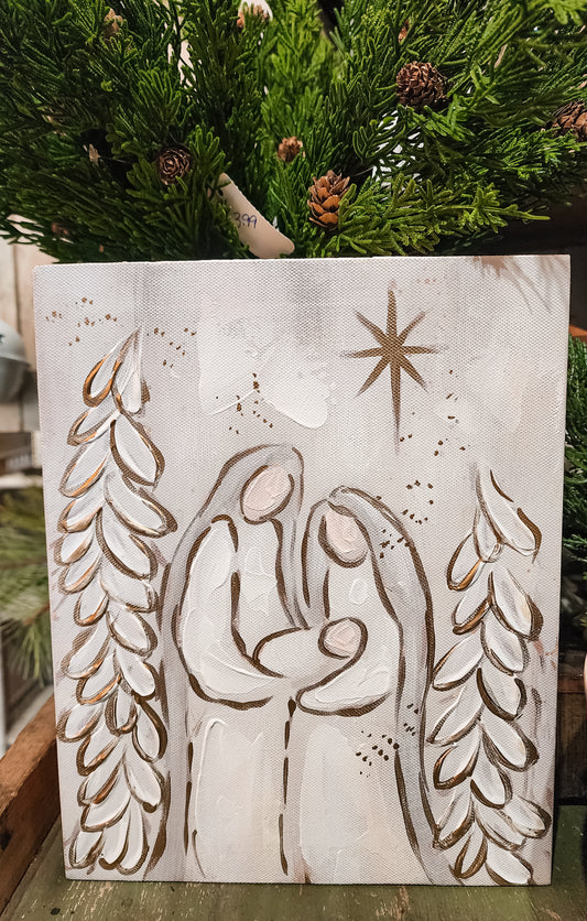 Gold Trim Holy Family Art