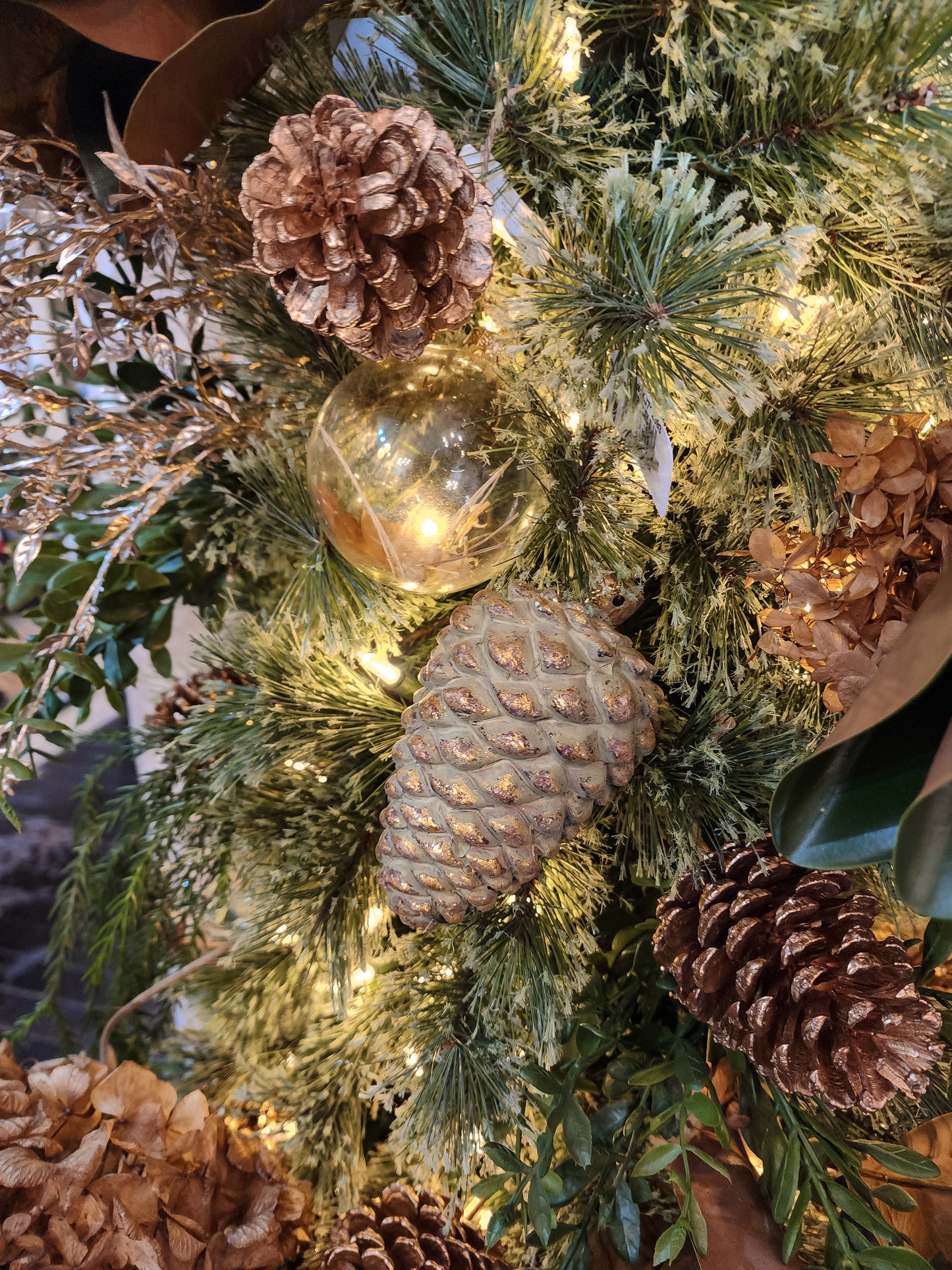 Pinecone Ornament with Gold Detail